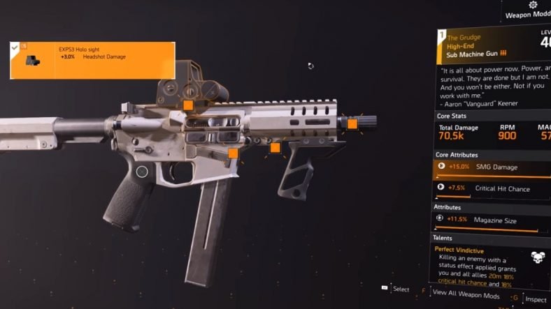 The Division 2 The Grudge SMG Guide