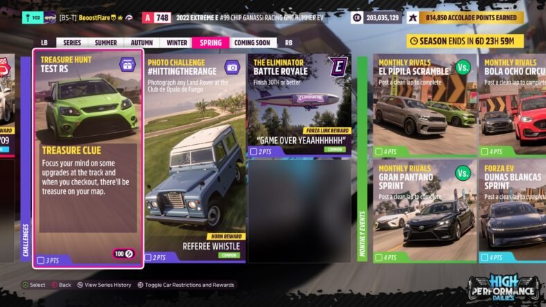 Forza Horizon 5 Test RS Treasure Hunt Guide