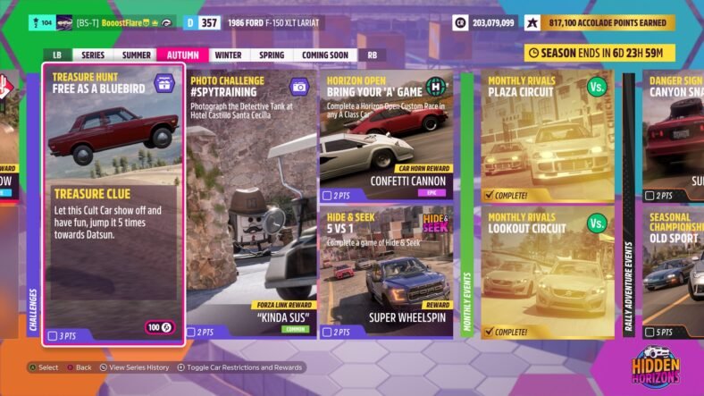 Forza Horizon 5 Free As a BlueBird Treasure Hunt Guide